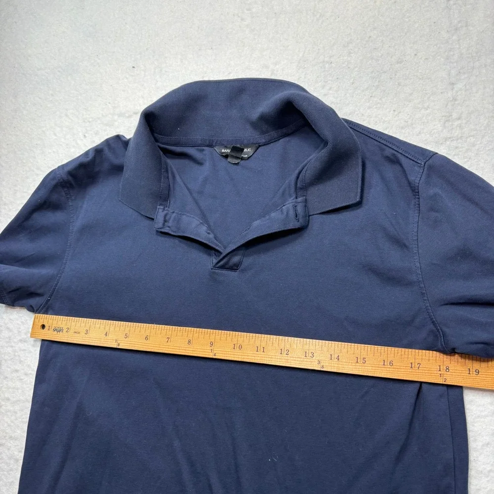 Banana Republic Luxe Touch Performance Polo Shirt Mens Small Preppy Navy #272